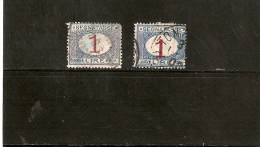 ITALIE  TIMBRES  TAXE  N 13 ET 13A Double Impression Du Chiffre 1    OBLITERE - Taxe