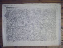 Carte De Cambrai, Quadrillage Kilométrique, Projection Lambert / Zone Nord, Tirage Avril 1946, Type 1889 - Mapas Topográficas