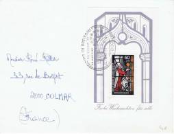 NOEL 44 - ALLEMAGNE Bloc De Noël 1977 Sur Lettre Obl. SUWEBRA FREIBURG 1978 - 1959-1980