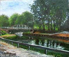 SYLVAIN GEORGES   CAUMONT SUR GARONNE  LE CANAL    -   PEINTURE A L HUILE - Huiles