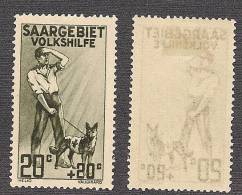 Saargebiet Volkshilfe 1927 - Michel Nr. 122 Mit Plattenfehler I Mit Falzrest - Unused Stamps