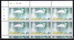 O) 1985 NEVIS,GREAT WHITE HERON,BLOCK FOR 6,MNH. - Antillas Holandesas