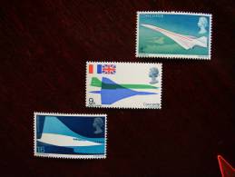 GB 1969 FIRST Flight Of CONCORDE Issue 3rd.March MNH Full Set Three Stamps To 1s6d.. - Nuevos