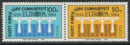 Cyprus Turkish Chypre Turque 1984 Mi 143 /42 YT 128 /27 ** C.E.P.T 25th Anniversary Logo - Europa Cept - Neufs