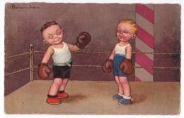 SPORTS BOXING SOLOMKO "BOXERS AND TEARS"  ULTRA Nr. 2254 OLD POSTCARD - Boxing