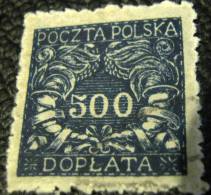 Poland 1919 Postage Due 500h - Used - Segnatasse