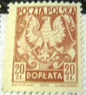 Poland 1950 Postage Due 20zl - Mint - Portomarken