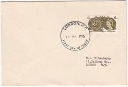 Used FDC. Great Britain 1965, Parliament - 1952-1971 Pre-Decimal Issues