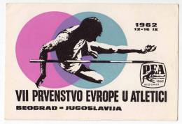 SPORTS ATHLETICS VII EUROPEAN ATHLETIC CHAMPIONSHIPS 1962. BEOGRAD YUGOSLAVIA  POSTCARD - Athlétisme