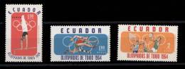 Equateur ** PA 433 à 435  - JO De Tokyo 1964 - Ecuador