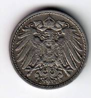 Duitsland Keizerrijk 5 Pfennig 1909D  Prima Munt - 5 Pfennig