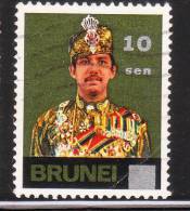 Brunei 1976 Surcharged In Silver Sultan Hassanal Bolkiah Used - Brunei (...-1984)