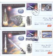 COSMOS, SPACE, 2X COVERS,STATIONERY ENTIER POSTAUX,2009, ROMANIA - Europe