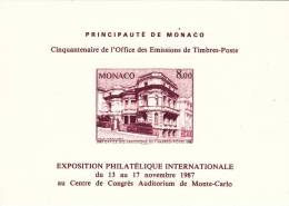 MONACO @ EPREUVE Exposition Philatélique Internationale Du 13 Au 17 Novembre 1987 @ Vue De La Villa MIRAFLORES - Maschinenstempel (EMA)