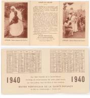 CALENDRIER 1940 CONGO - SOEURS BLEUES DE CASTRES - Petit Format : 1921-40
