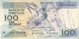 BILLETE DE PORTUGAL DE 100 ESCUDOS  DEL AÑO 1988 SERIE DMT (BANKNOTE-BANK NOTE) - Portogallo
