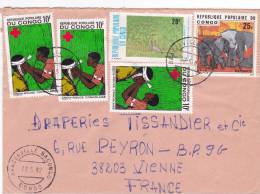 MARCOPHILIE, Lettre, CONGO, Cachet 1982 De BRAZZAVILLE, Crix Rouge, éléphant/1789 - Sonstige & Ohne Zuordnung