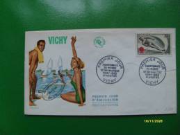 1963  VICHY Championat Monde Ski Nautique Premier Jour D´emission ANNULLO Speciale - Lettres & Documents