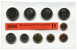 1285 - BUNDESREPUBLIK - 1986 D-J (4 Sätze Kpl.), Stempelglanz // GERMANY - 4 Yearsets 1986 - Mint Sets & Proof Sets