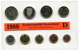 1287 - BUNDESREPUBLIK - 1988 D-J (4 Sätze Kpl.), Stempelglanz // GERMANY - 4 Yearsets 1988 - Münz- Und Jahressets