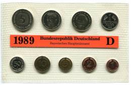 1288 - BUNDESREPUBLIK - 1989 D-J (4 Sätze Kpl.), Stempelglanz // GERMANY - 4 Yearsets 1989 - Münz- Und Jahressets