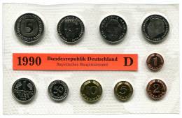 1289 - BUNDESREPUBLIK - 1990 D-J (4 Sätze Kpl.), Stempelglanz // GERMANY - 4 Yearsets 1990 - Mint Sets & Proof Sets