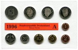 1292 - BUNDESREPUBLIK - 1996 A-J (5 Sätze Kpl.), Stempelglanz // GERMANY - 5 Yearsets 1996 - Mint Sets & Proof Sets