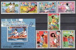 Romania 1992 / Barcelona / 8 Val + Perforated S/S - Sommer 1992: Barcelone