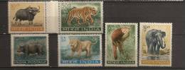 Inde India 1962 N° 147 / 52 ** Animaux, Protection Des Animaux, Buffle, Rhinocéros, Panda, Eléphant, Tigre, Lion De Gir - Unused Stamps