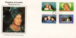 Lesotho - 1985 Life And Times Of The Queen Mother FDC # SG 635-638 , Mi 514-517 - Lesotho (1966-...)