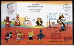 India MNH Miniature 2008, Commonwealth Games, Tiger Mascot Shera, Dolphin, Monkey, Kangaroo, Bear, Cat, Dog Etc. - Neufs