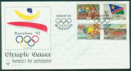 Namibia  1992  Olymp. Sommerspiele, Barcelona  (1 FDC  Kpl. )  Mi: 727-30 (2,80 EUR) - Namibie (1990- ...)