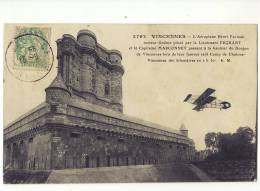 CPA     VINCENNES      AEROPLANE HENRI FARMAN   MOTEUR GNOME PILOTE PAR FEQUANT ET MARCONNET - 1914-1918: 1st War