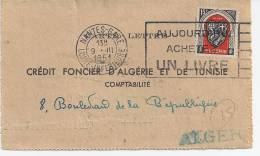 Timbre D'Algérie Oblitéré Hors Algérie, Nantes Gare 1951 - Lettres & Documents