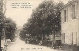 BAGLOS LES BAINS . Avenue De L´etablissement Thermal. Quai Moreau, Arrivee De La Malle Poste - Le Bleymard