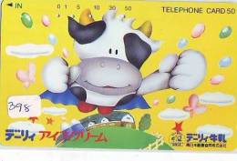 Delcampe - Télécarte JAPON * VACHE (398) COW * KOE * BULL * TAUREAU * KUH * PHONECARD JAPAN * TELEFONKARTE * VACA* TAURUS 390-14067 - Cows
