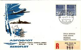 ZURICH  /   MOSKAU  -  Cover _ Lettera  - SU 268 _  AEROFLOT - First Flight Covers