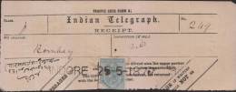 Br India Queen Victoria Telegraph Receipt 1877, India As Per The Scan - 1882-1901 Empire