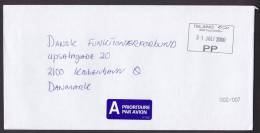 Iceland A Prioritaire Par Avion Airmail Label Deluxe ISAFJÖRDUR (PP) Postage Paid 2000 Cover To Denmark - Covers & Documents