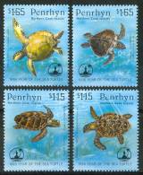 1995 Penrhyn Tartarughe Turtles Tortues Set MNH ** Spa216 - Turtles