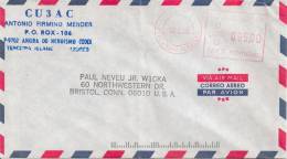 Portugal - Angra Do Heroísmo Cover To USA With Meter Stamp - Briefe U. Dokumente