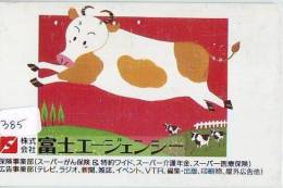 Télécarte JAPON * VACHE (385) COW * KOE * BULL * TAUREAU * KUH * PHONECARD JAPAN * TELEFONKARTE * VACA * TAURUS * - Vaches