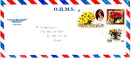 Niue Official Cover Airmailed To Israel 1988 Flowers Postage Stamps - Niue