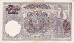 SERBIA  -  100 DINARA   --  1941  --  WW2 - Serbie