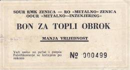 BOSNIEN  -  ZENICA  --  BON ZA TOPLI OBROK - Bosnie-Herzegovine