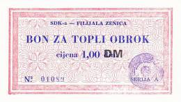BOSNIEN  -  SDK - A  ZENICA  --  BON ZA TOPLI OBROK  --  1,00 DM - Bosnie-Herzegovine