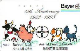 Télécarte JAPON * VACHE (400) BAYER * COW * KOE * BULL * TAUREAU * KUH * PHONECARD JAPAN * TELEFONKARTE * VACA * TAURUS - Cows