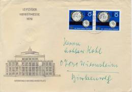 Germany DDR 1970 Cover With 2 X 10 Pf. Leipzig Fair Men's Pocket And Wrist Watches - Horlogerie