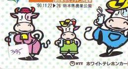Delcampe - Télécarte JAPON * VACHE (395) COW * KOE * BULL * TAUREAU * KUH * PHONECARD JAPAN * TELEFONKARTE * VACA * TAURUS * - Cows