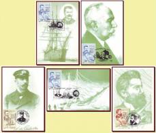 Romania 1997 - Antarctic Expedition 5 Maxicards, Polar Explorers Maximum Cards - Antarctic Expeditions